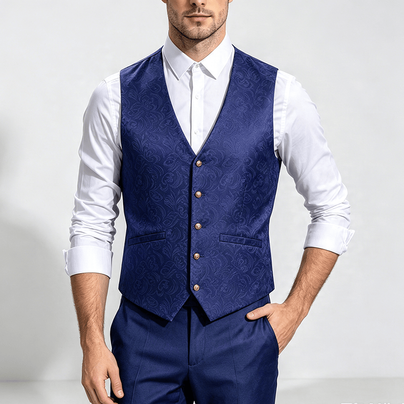 Gilet de costume décontracté pour homme, texturé jacquard, idéal pour Halloween - image 1