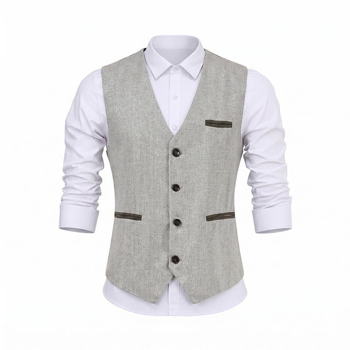 Gilet de costume décontracté texturé vintage pour homme, toutes saisons - image 14