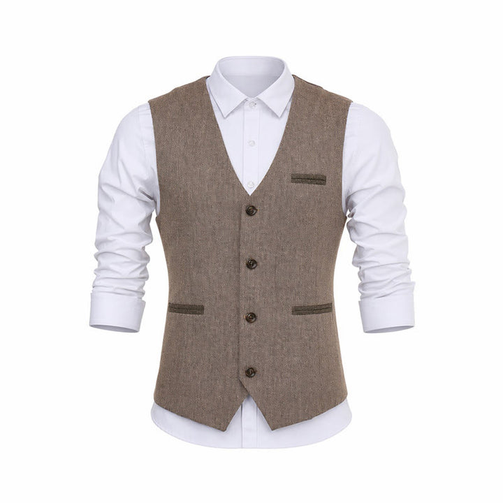 Gilet de costume décontracté texturé vintage pour homme, toutes saisons - image 11