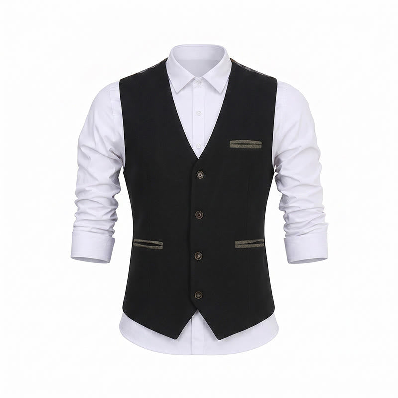 Gilet de costume décontracté texturé vintage pour homme, toutes saisons - image 13