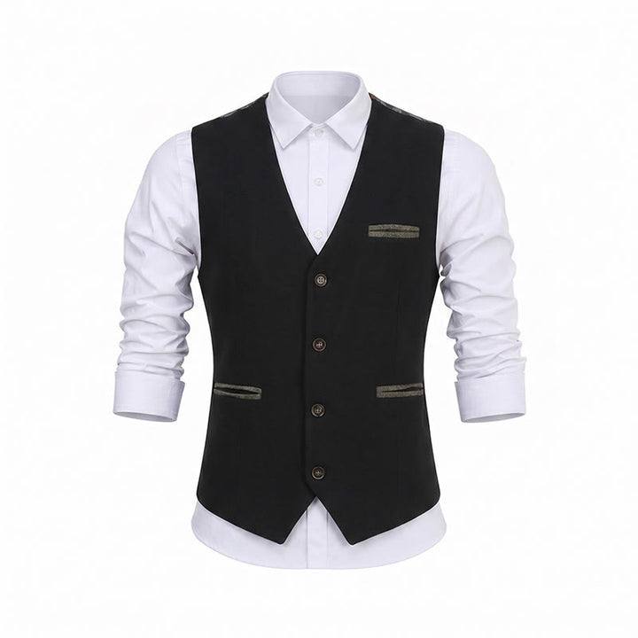 Gilet de costume décontracté texturé vintage pour homme, toutes saisons - image 13