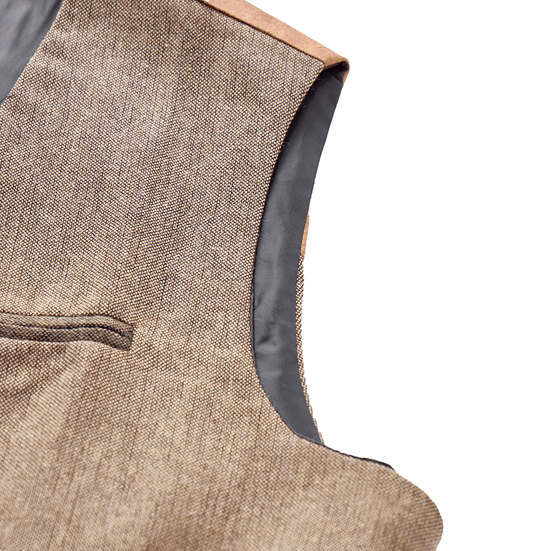 Gilet de costume décontracté texturé vintage pour homme, toutes saisons - image 8