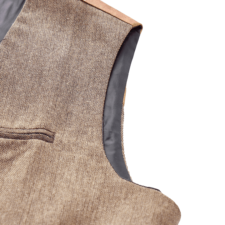 Gilet de costume décontracté texturé vintage pour homme, toutes saisons - image 8