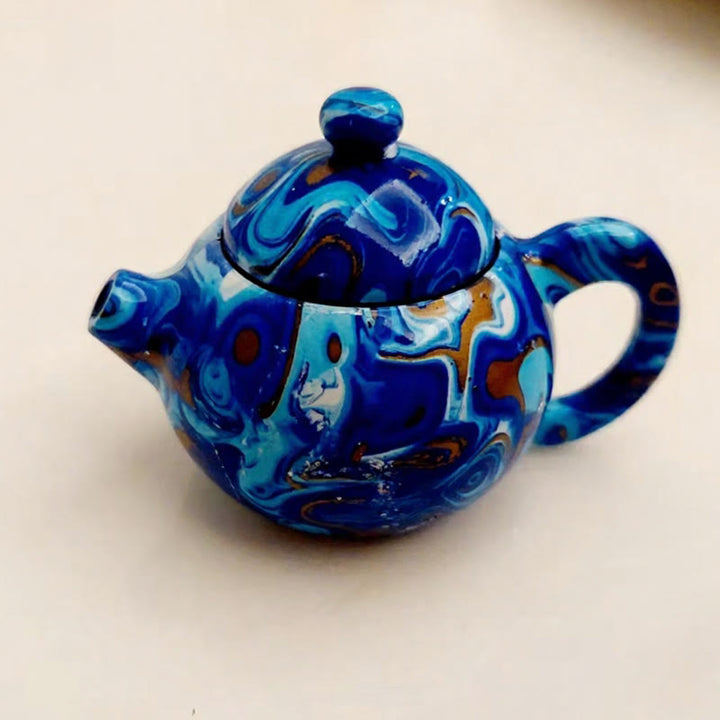 Théière en porcelaine Heritage Flame, briquet à butane rotatif - Bleu saphir - image 5