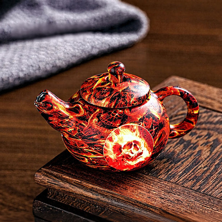 Théière en porcelaine Heritage Flame, briquet à butane rotatif - Flamme rouge - image 3