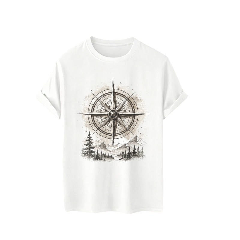 T-shirt western vintage à motif aquarelle de boussole de montagne - image 4