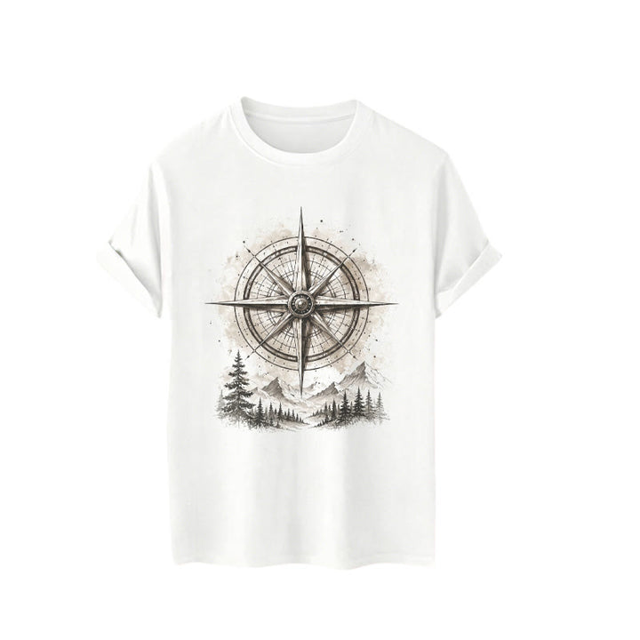 T-shirt western vintage à motif aquarelle de boussole de montagne - image 4