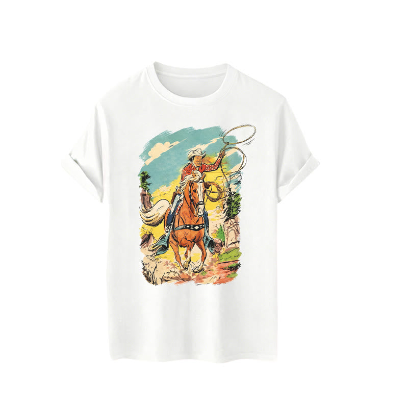 Chemise vintage à imprimé graphique western avec lasso de cowboy - image 4