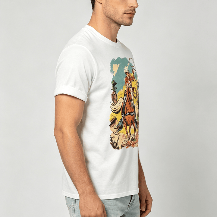 Chemise vintage à imprimé graphique western avec lasso de cowboy - image 2