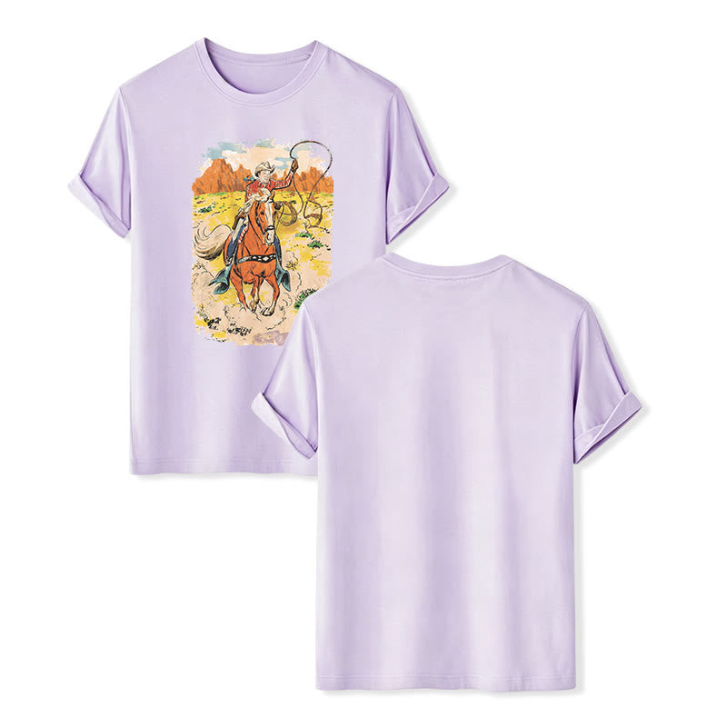 Chemise western rétro style BD avec lasso de cowboy - Violet - 2XL - image 11