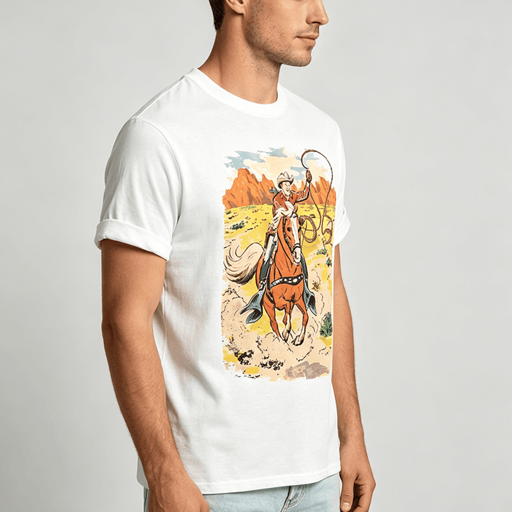 Chemise western rétro style BD avec lasso de cowboy - image 2