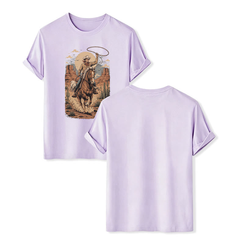T-shirt à imprimé graphique rétro Canyon Cowboy Lasso - Violet - 2XL - image 11