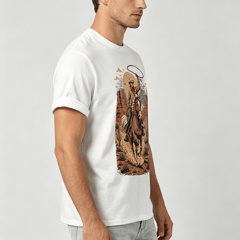 T-shirt à imprimé graphique rétro Canyon Cowboy Lasso - image 2