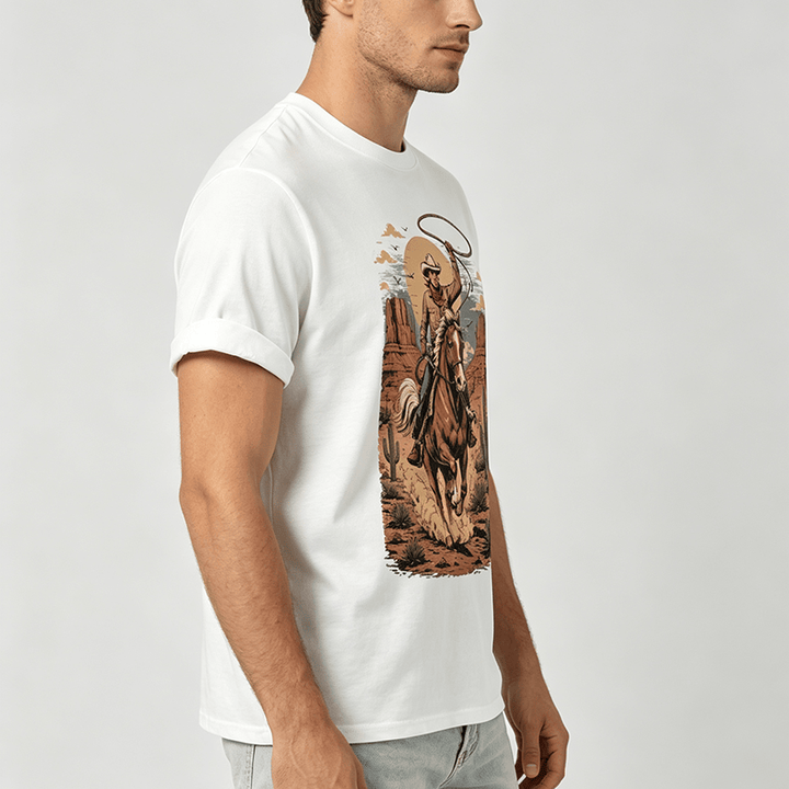 T-shirt à imprimé graphique rétro Canyon Cowboy Lasso - image 2