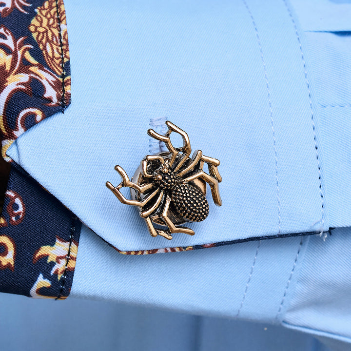 1 paire de couvre-boutons de chemise à pression en forme d'araignée - image 3