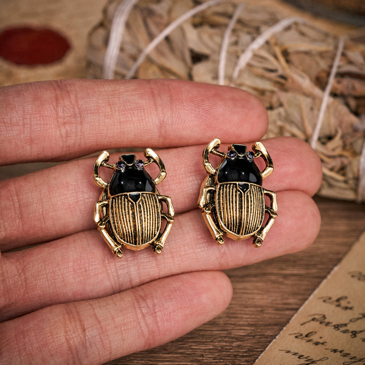 1 paire de couvre-boutons de chemise à pression Scarab Signet Insect Buttons - image 5