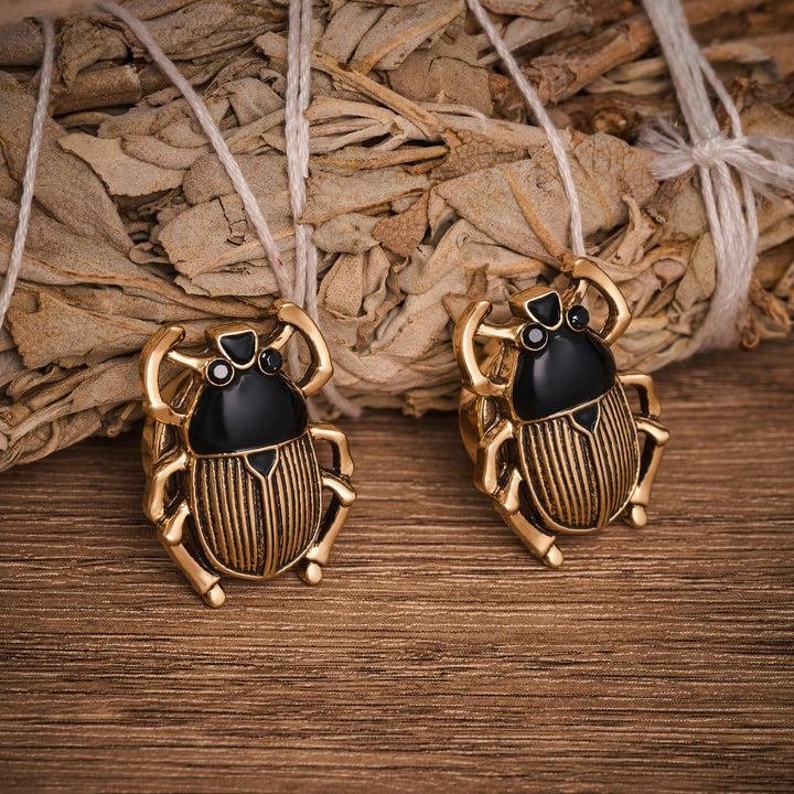 1 paire de couvre-boutons de chemise à pression Scarab Signet Insect Buttons - image 6