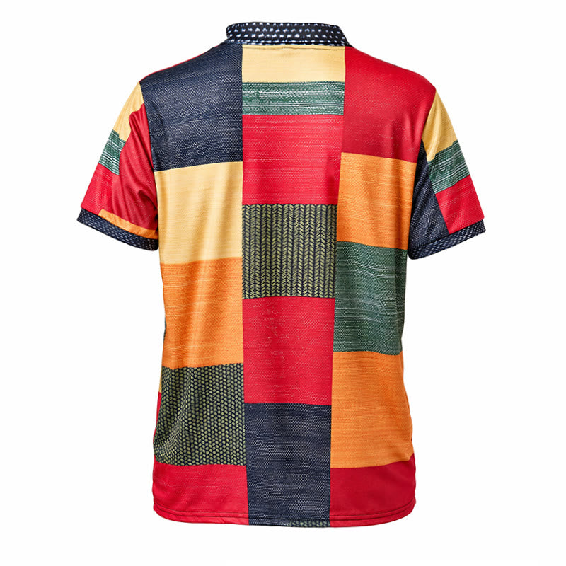 Polo à col zippé imprimé 3D style streetwear et couleurs contrastées - image 10