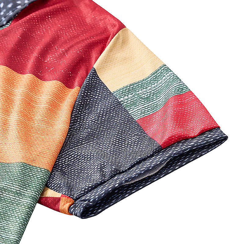 Polo à col zippé imprimé 3D style streetwear et couleurs contrastées - image 8