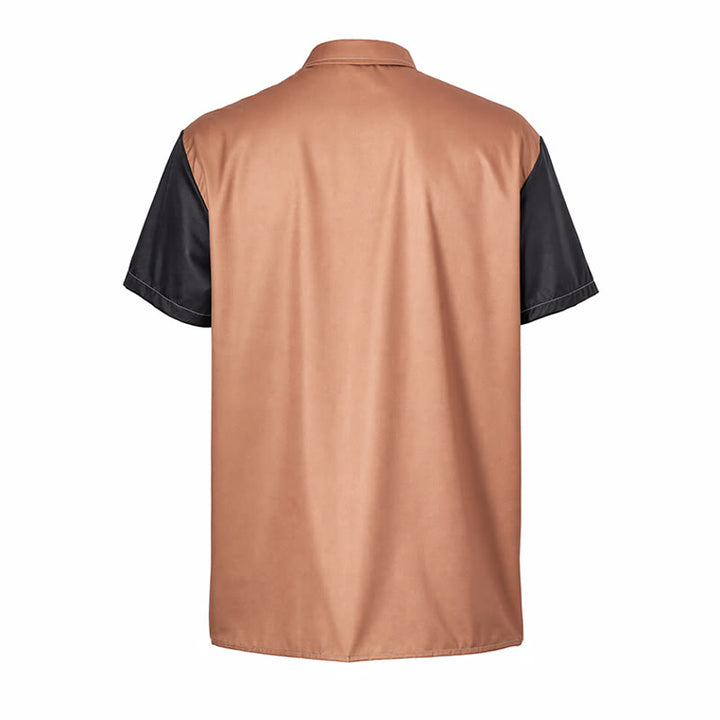 Chemise hawaïenne décontractée pour homme, motif palmiers et blocs de couleurs - image 10