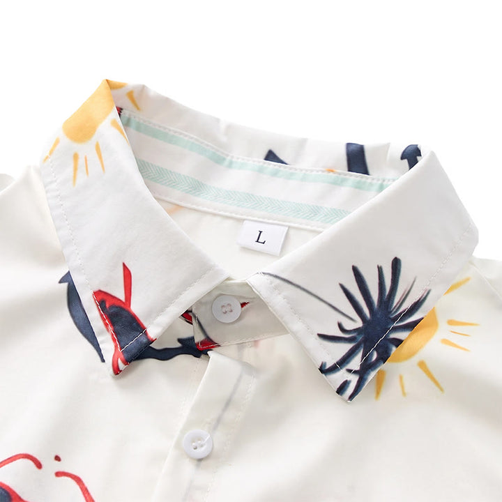 Chemise d'été hawaïenne à manches courtes pour homme, imprimé palmiers, style marin. - image 4