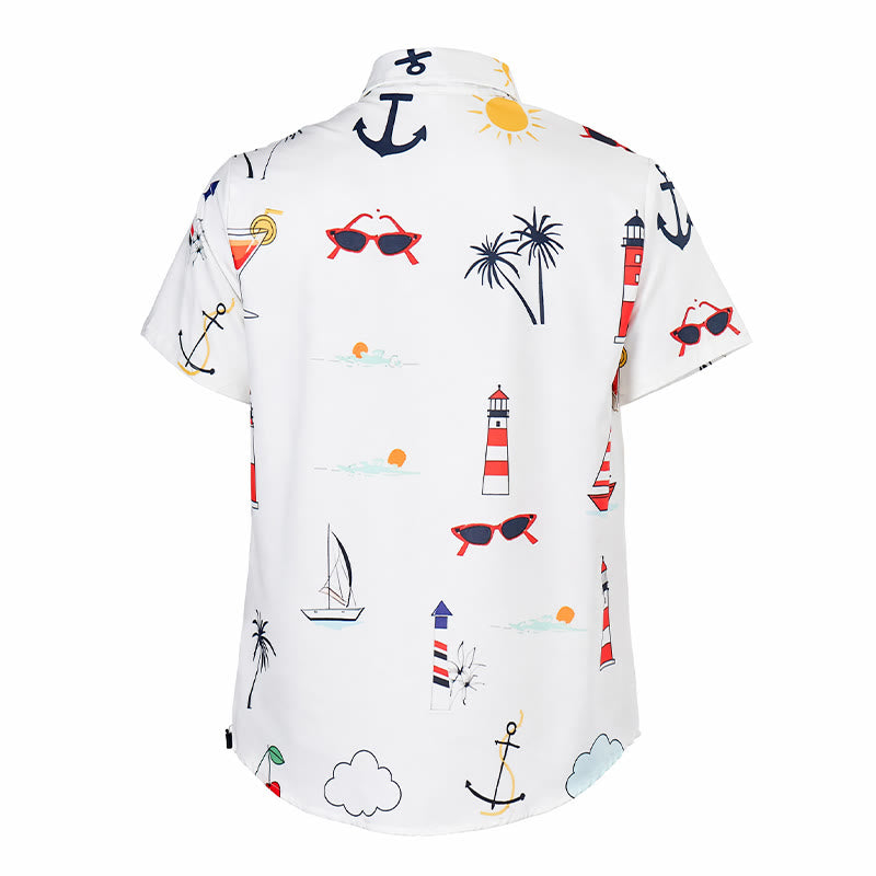 Chemise d'été hawaïenne à manches courtes pour homme, imprimé palmiers, style marin. - image 10