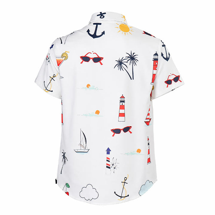 Chemise d'été hawaïenne à manches courtes pour homme, imprimé palmiers, style marin. - image 10
