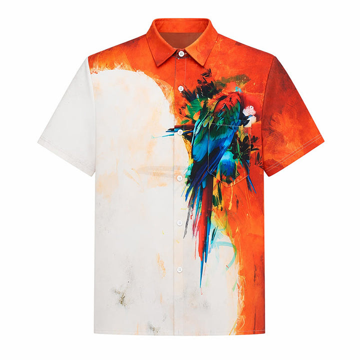 Chemise hawaïenne homme à motif perroquet graffiti coloré - image 10