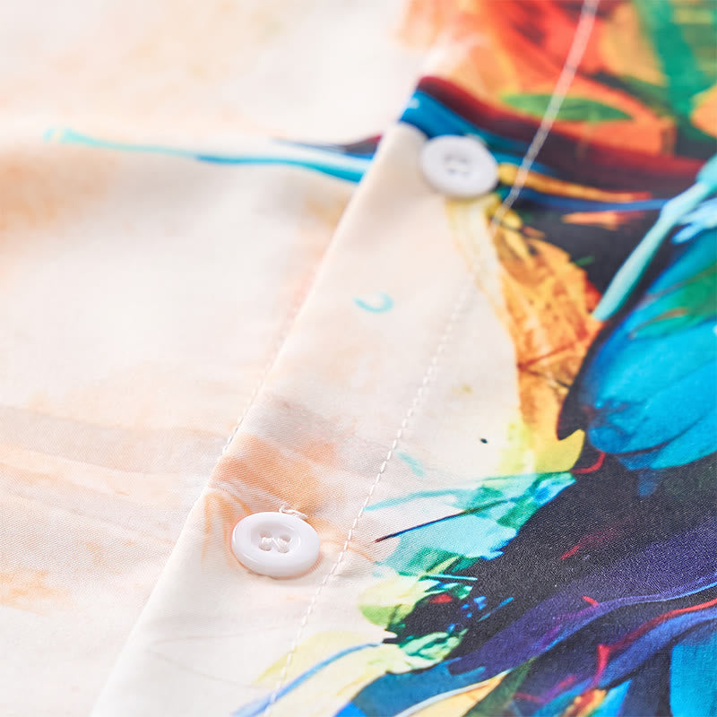 Chemise hawaïenne homme à motif perroquet graffiti coloré - image 5