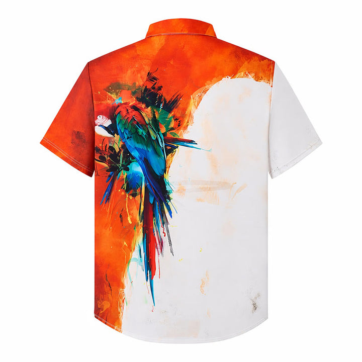Chemise hawaïenne homme à motif perroquet graffiti coloré - image 11
