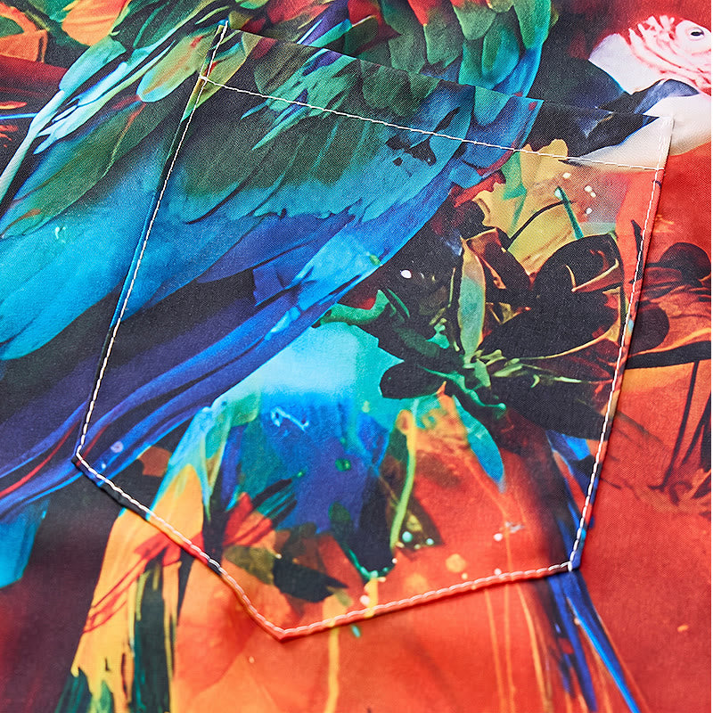 Chemise hawaïenne homme à motif perroquet graffiti coloré - image 6