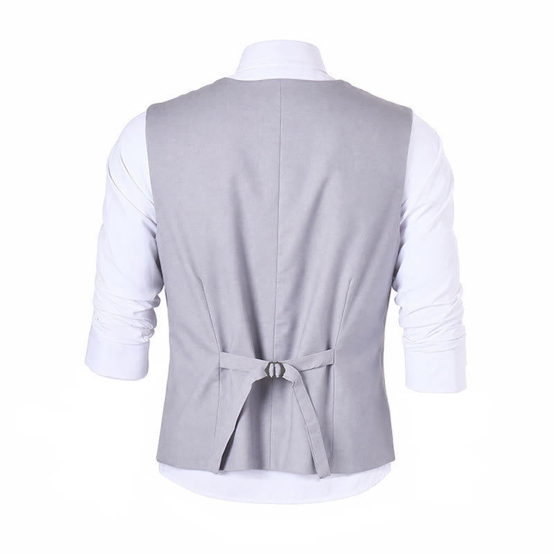 Gilet de cérémonie en lin à col en V pour garçons d'honneur, mariage à la plage - image 13