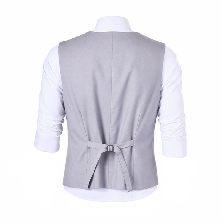 Gilet de cérémonie en lin à col en V pour garçons d'honneur, mariage à la plage - image 13