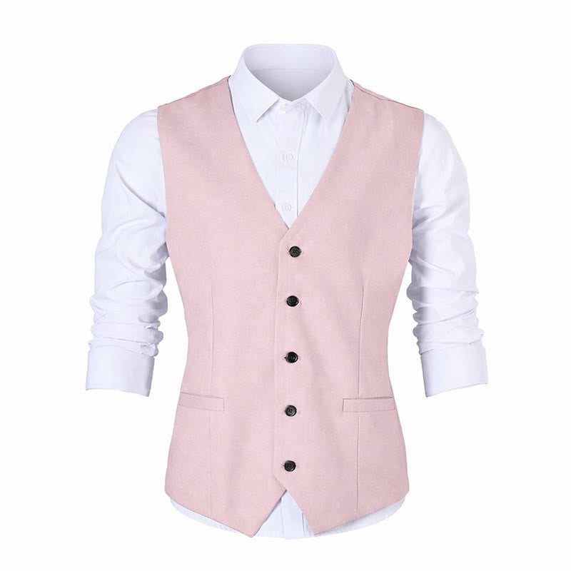 Gilet de cérémonie en lin à col en V pour garçons d'honneur, mariage à la plage - image 16