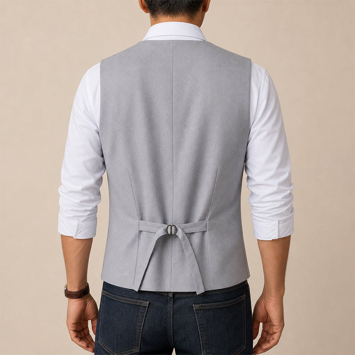 Gilet de cérémonie en lin à col en V pour garçons d'honneur, mariage à la plage - image 2