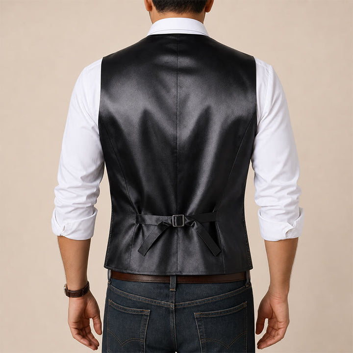 Gilet de costume luxueux à motif peau de serpent métallisé - image 2