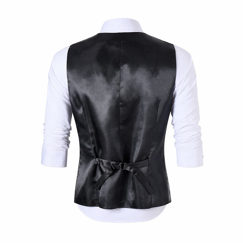 Gilet de costume luxueux à motif peau de serpent métallisé - image 11