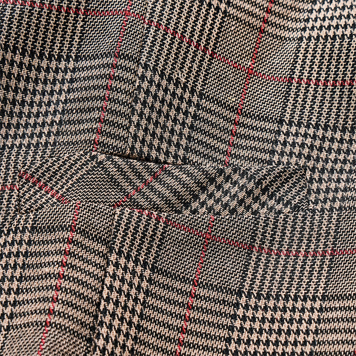 Gilet de costume à carreaux col en V style vintage - image 6