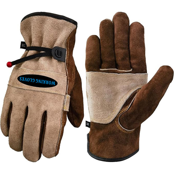 Gants de travail robustes en cuir pleine fleur pour la sécurité - Brun - XL - image 0