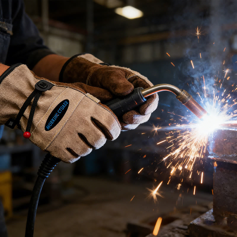 Gants de travail robustes en cuir pleine fleur pour la sécurité - image 3