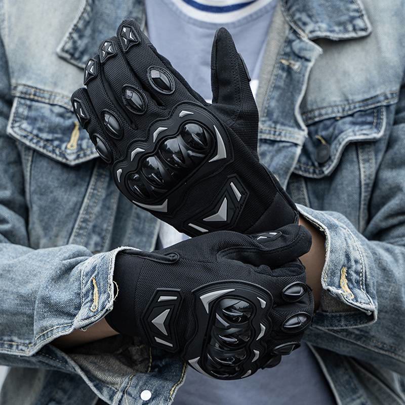 Gants de moto tactiles à doigts complets avec protection renforcée des articulations - image 1