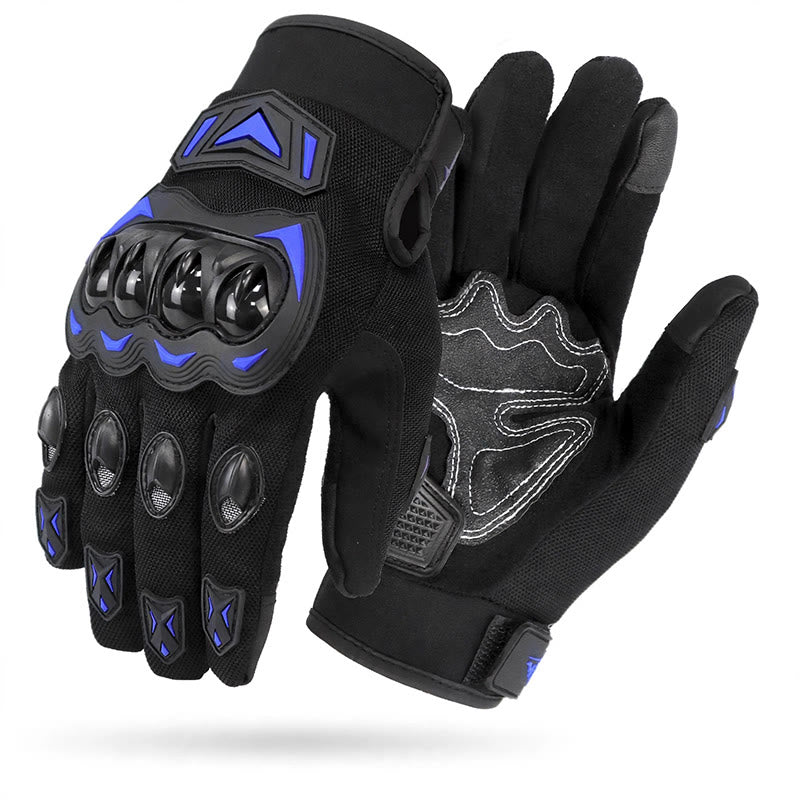 Gants de moto tactiles à doigts complets avec protection renforcée des articulations - Bleu - XXL - image 0