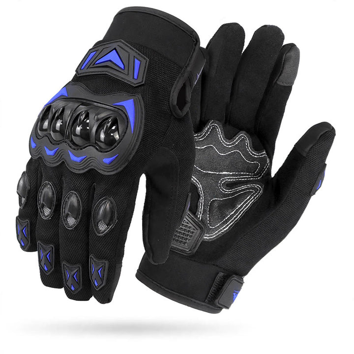 Gants de moto tactiles à doigts complets avec protection renforcée des articulations - Bleu - XXL - image 0
