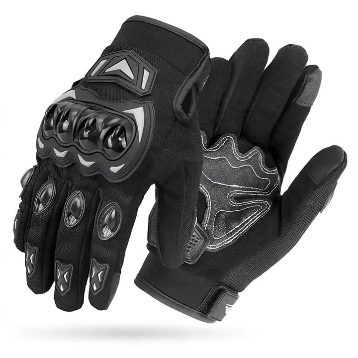 Gants de moto tactiles à doigts complets avec protection renforcée des articulations - Noir - XXL - image 2