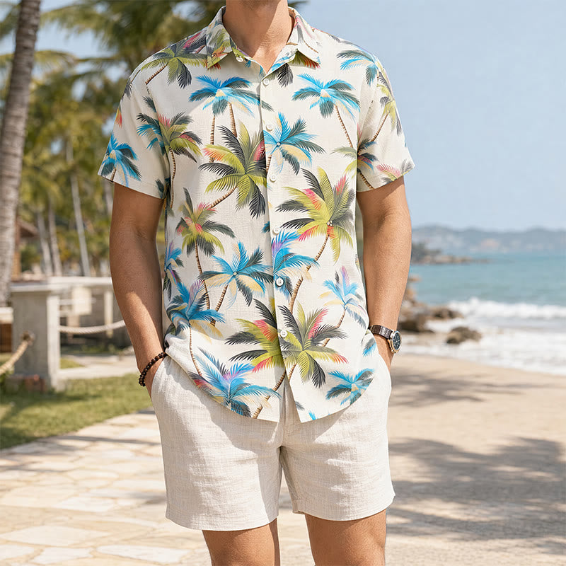 Chemise de vacances décontractée pour homme avec imprimé cocotier - Style n° 1 - 4XL - image 0