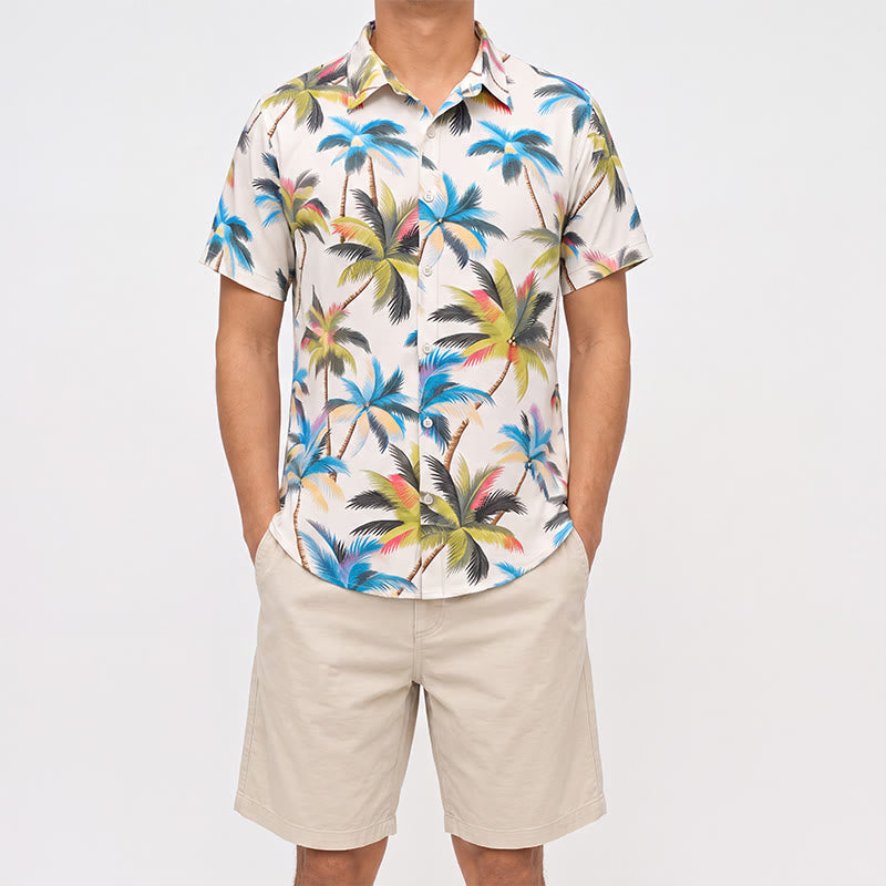 Chemise de vacances décontractée pour homme avec imprimé cocotier - image 1