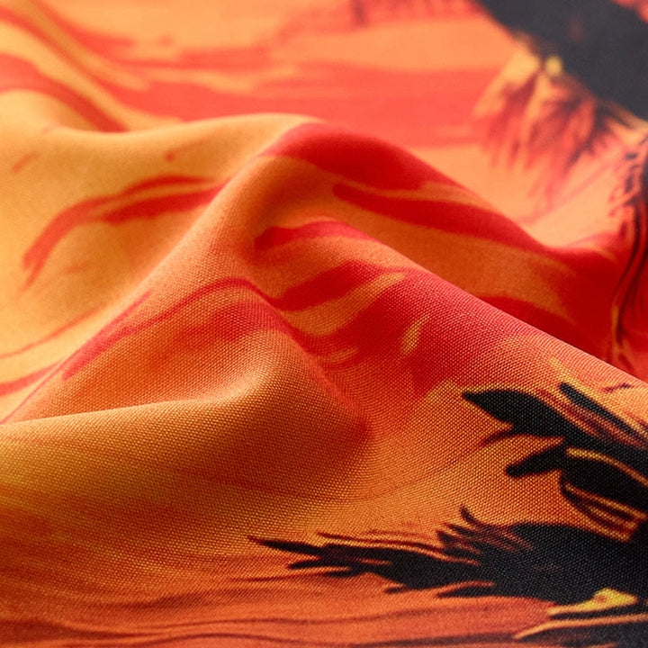 Chemise imprimée pour homme, thème coucher de soleil tropical, idéale pour les voyages d'été sur la plage. - image 6