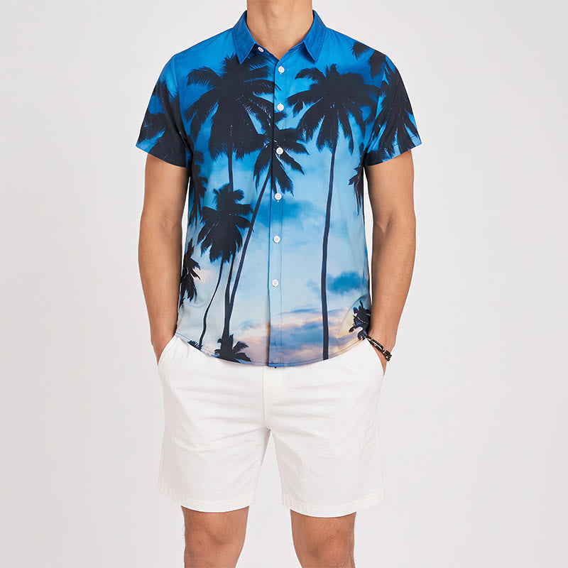 Chemise hawaïenne à manches courtes pour homme, idéale pour les vacances d'été à la plage. - image 1