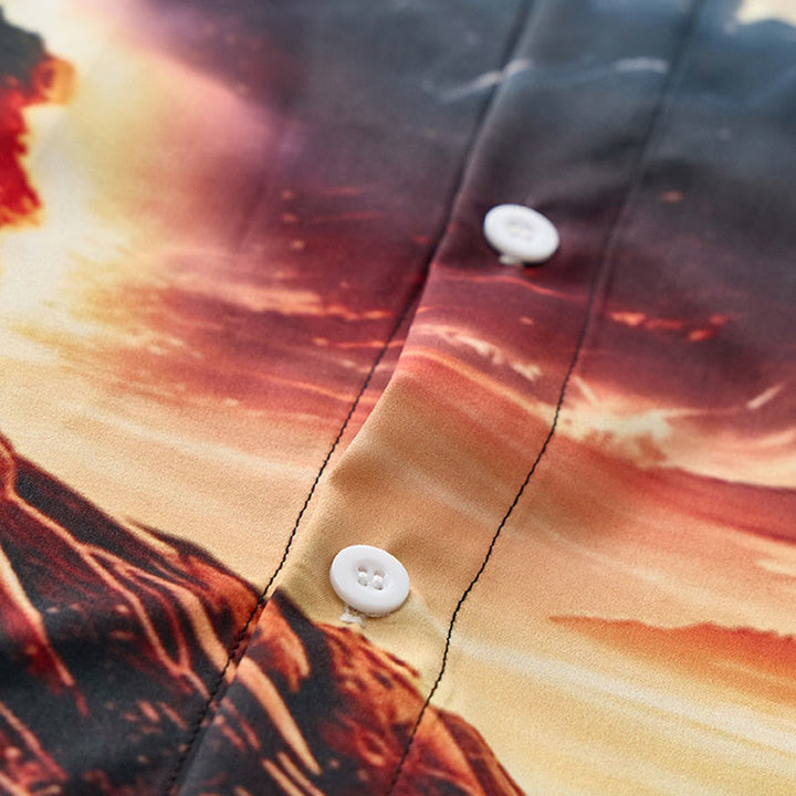 T-shirt imprimé 3D pour homme, motif coucher de soleil, phare et vagues, idéal pour les vacances d'été à l'océan. - image 5