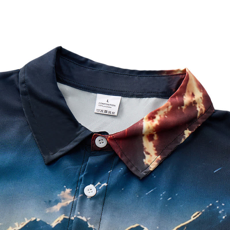 T-shirt imprimé 3D pour homme, motif coucher de soleil, phare et vagues, idéal pour les vacances d'été à l'océan. - image 4